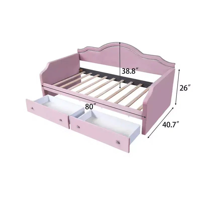 Divano letto in velluto per letto singolo/matrimoniale con striscia luminosa a LED controllabile tramite app e 2 cassetti
