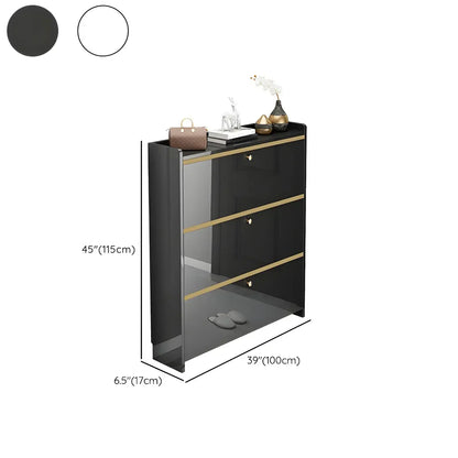 Scarpiera Glam Nera da Ingresso con Ripiani Regolabili