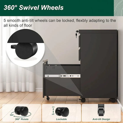 Classificatore verticale/mobile a 3 cassetti per ufficio domestico