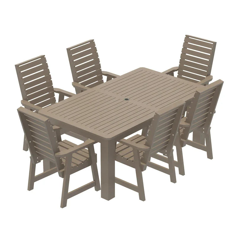 HIGHWOOD PROFESSIONAL Set da pranzo da esterno 7 pezzi 42x72