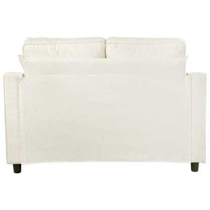 Divano Letto Chaise Longue in ciniglia, Divano Imbottito con Schienale Trapuntato e 2 Cuscini Rimovibili per Soggiorno
