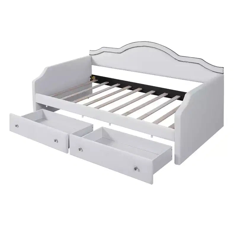 Divano letto in velluto per letto singolo/matrimoniale con striscia luminosa a LED controllabile tramite app e 2 cassetti