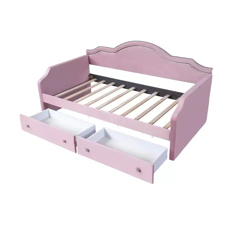 Divano letto in velluto per letto singolo/matrimoniale con striscia luminosa a LED controllabile tramite app e 2 cassetti