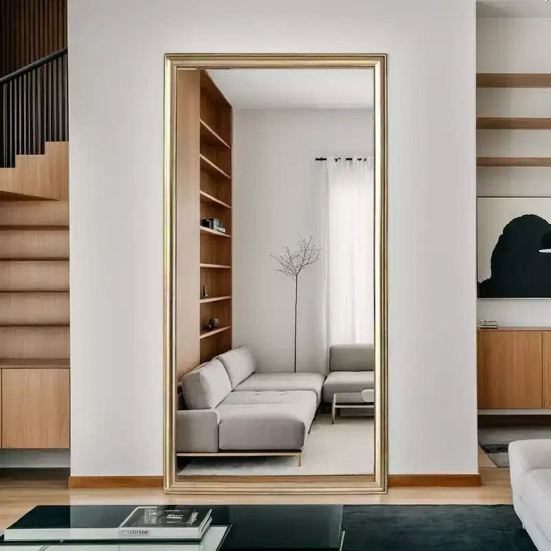 Specchio a figura intera da pavimento o da parete con cornice in legno, 32"x70"