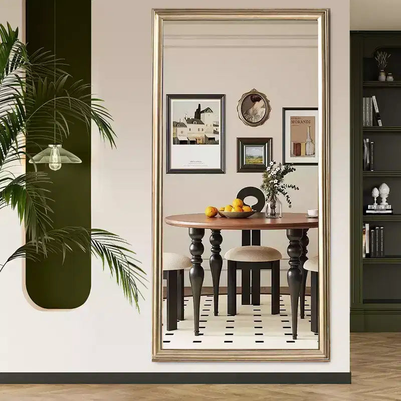 Specchio a figura intera da pavimento o da parete con cornice in legno, 32"x70"
