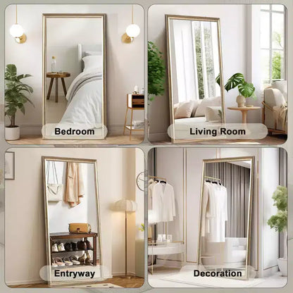 Specchio a figura intera da pavimento o da parete con cornice in legno, 32"x70"