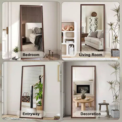 Specchio a figura intera da pavimento o da parete con cornice in legno, 32"x70"
