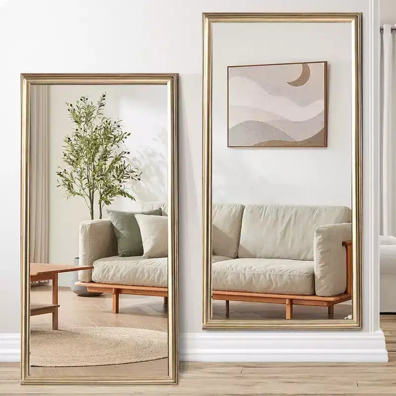 Specchio a figura intera da pavimento o da parete con cornice in legno, 32"x70"