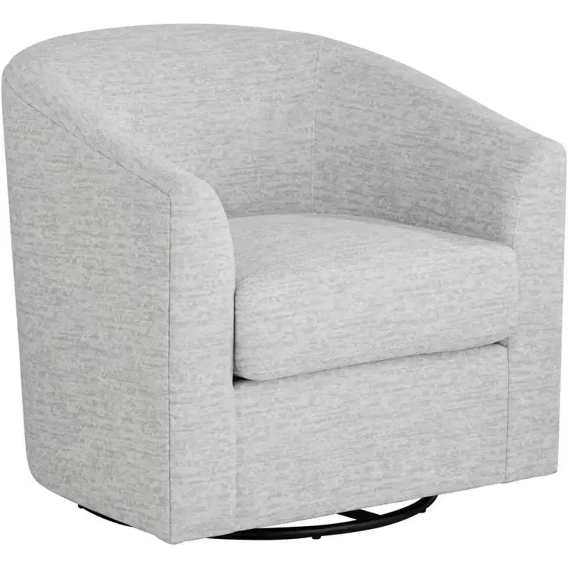 Studio 55D Barrel 30 3/4 Wide Gray Fabric Swivel Chair