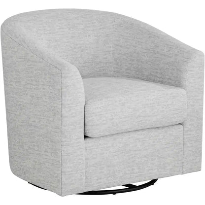 Studio 55D Barrel 30 3/4 Wide Gray Fabric Swivel Chair