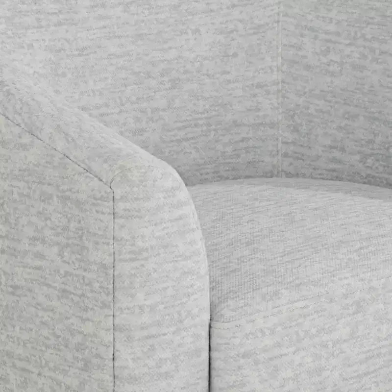 Poltrona girevole a barilotto, 78 cm di larghezza, tessuto grigio