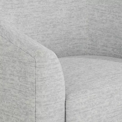 Poltrona girevole a barilotto, 78 cm di larghezza, tessuto grigio