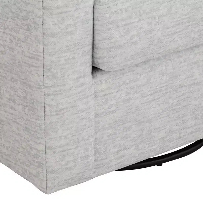 Poltrona girevole a barilotto, 78 cm di larghezza, tessuto grigio