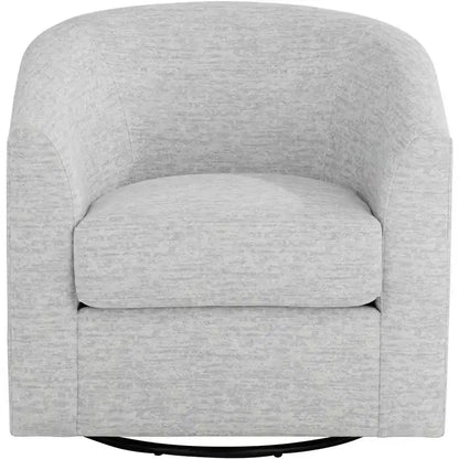 Poltrona girevole a barilotto, 78 cm di larghezza, tessuto grigio