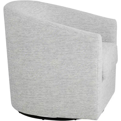 Poltrona girevole a barilotto, 78 cm di larghezza, tessuto grigio