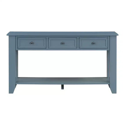 Luxystar Console Table with Three Drawers and Shelf Storage Sideboard, Blue
