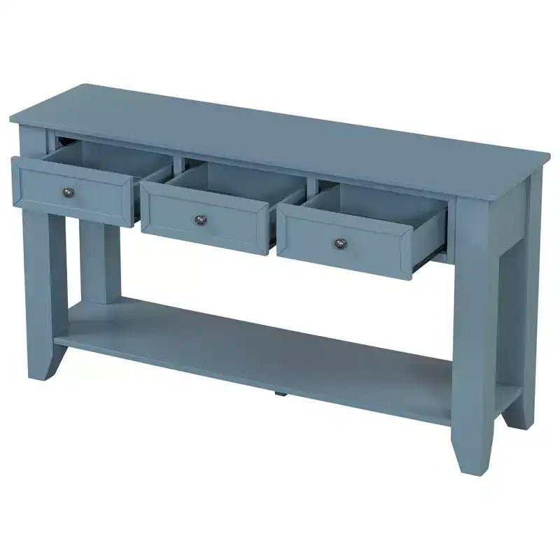 Consolle Madia con 3 Cassetti e Ripiano Aperto, Blu