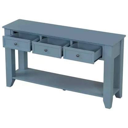 Consolle Madia con 3 Cassetti e Ripiano Aperto, Blu