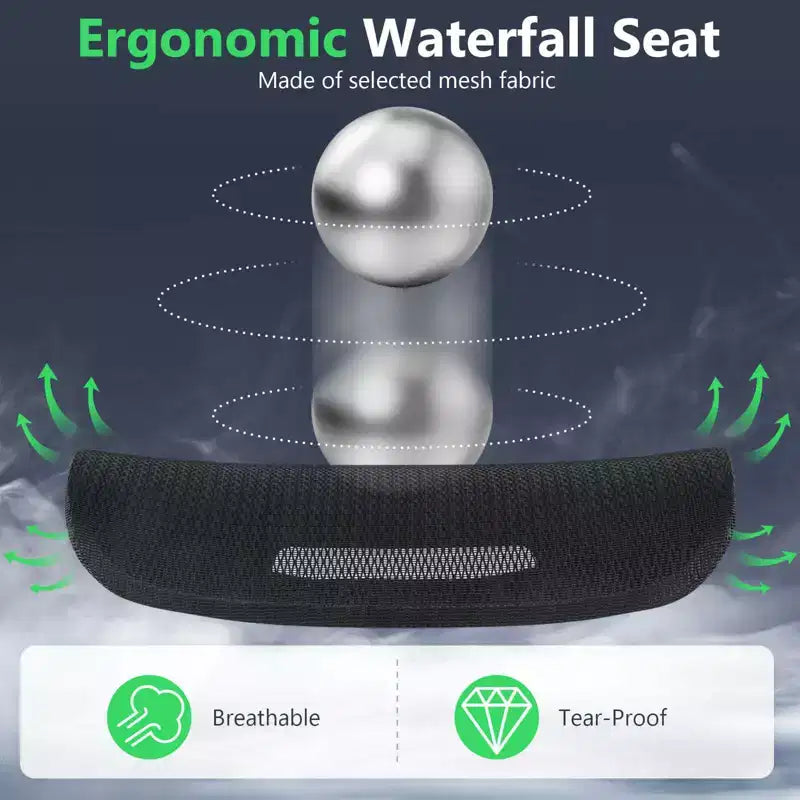 Sedia da Ufficio Ergonomica con Poggiatesta Girevole e Supporto Lombare Regolabile
