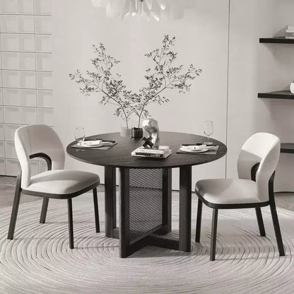 Tavolo da pranzo rotondo in legno da 46" per 4 persone, stile moderno rustico