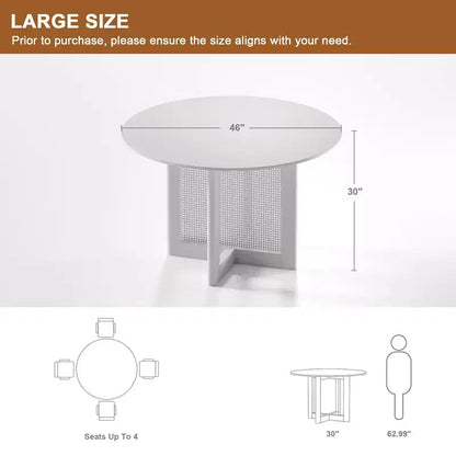 Tavolo da pranzo rotondo in legno da 46" per 4 persone, stile moderno rustico