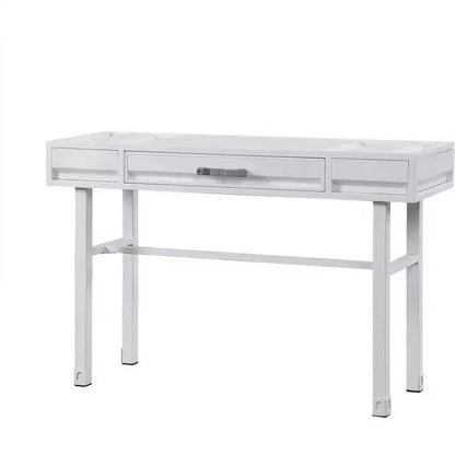 Tavolino da trucco bianco in ferro da 47" con specchio