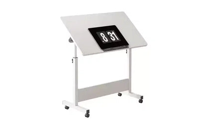 GustoWave Adjustable Height Standing Desk with Wheels - Mobile Rolling Computer Table,Electric Rising Desk for Work & Study