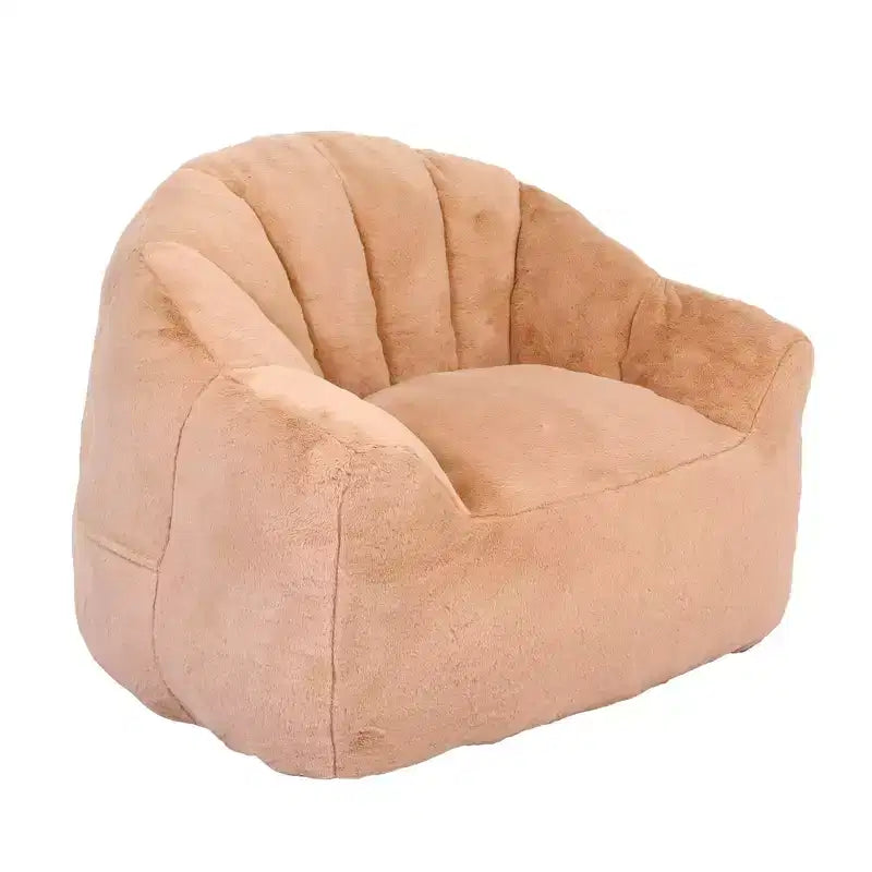 Poltrona d'accento Plush Lounge con base completamente rivestita, beige champagne