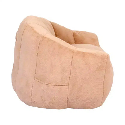 Poltrona d'accento Plush Lounge con base completamente rivestita, beige champagne
