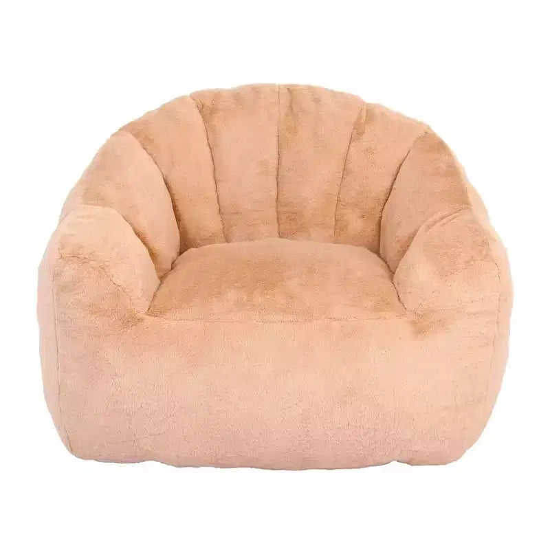 Poltrona d'accento Plush Lounge con base completamente rivestita, beige champagne