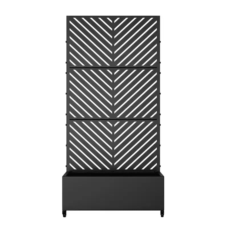 Fioriera con traliccio in ferro nero, 120x120x40 cm, set da 3 pezzi