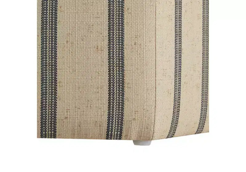 Pouf esagonale imbottito stile rustico con stampa a righe