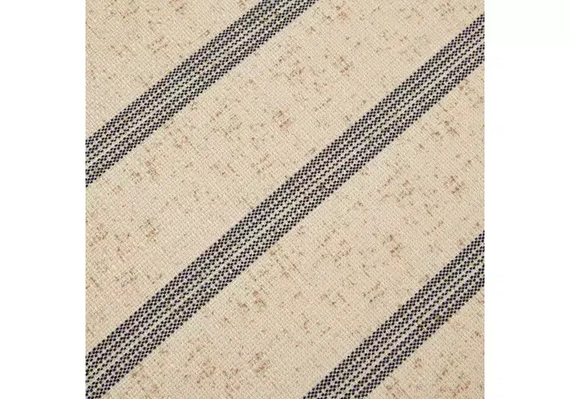 Pouf esagonale imbottito stile rustico con stampa a righe
