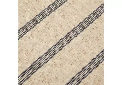 Pouf esagonale imbottito stile rustico con stampa a righe