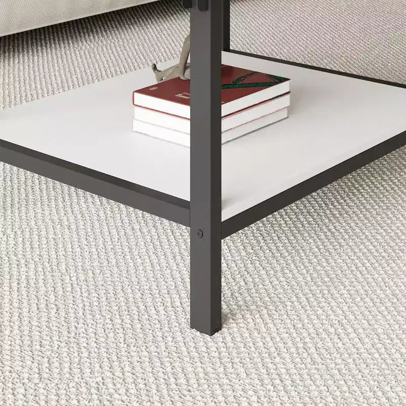 Tavolino Trasformabile, Da Quadrato a Ovale Allungabile con Ripiano Contenitore