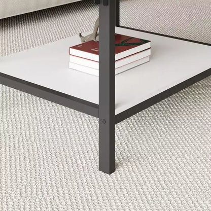 Tavolino Trasformabile, Da Quadrato a Ovale Allungabile con Ripiano Contenitore