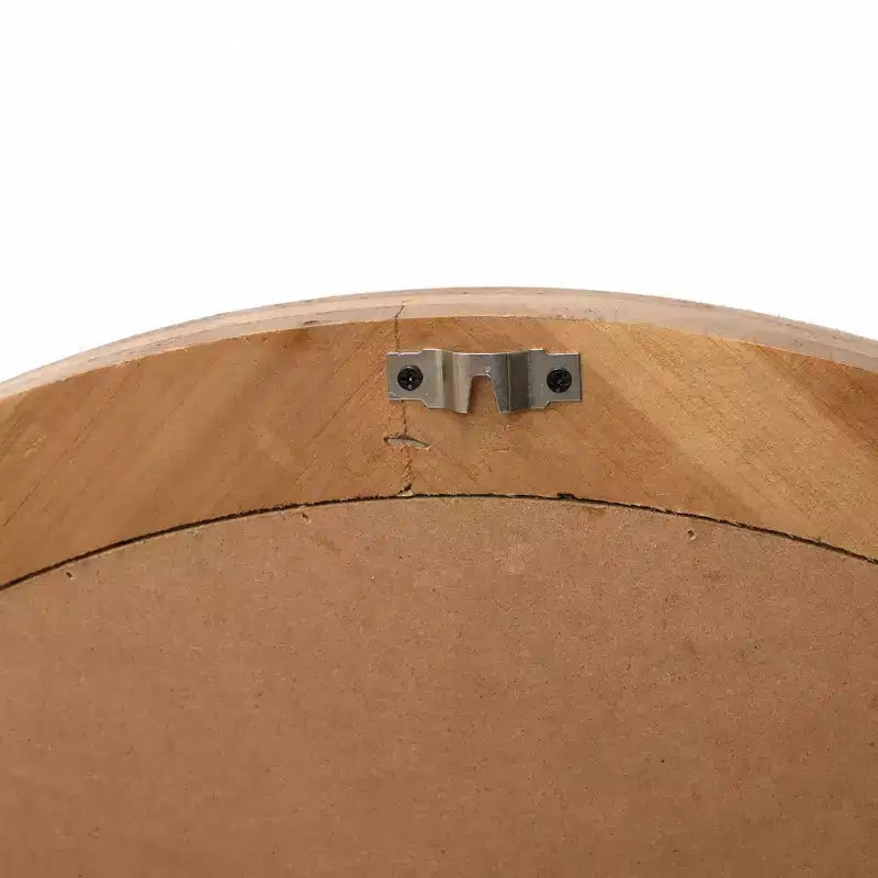 Specchio da parete rotondo con cornice in legno naturale, 71 cm, marrone rustico