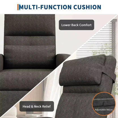 Poltrona reclinabile elettrica con massaggio e riscaldamento, schienale alto imbottito, sedile imbottito, poltrona Home Theater per soggiorno