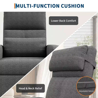 Poltrona reclinabile elettrica con massaggio e riscaldamento, schienale alto imbottito, sedile imbottito, poltrona Home Theater per soggiorno
