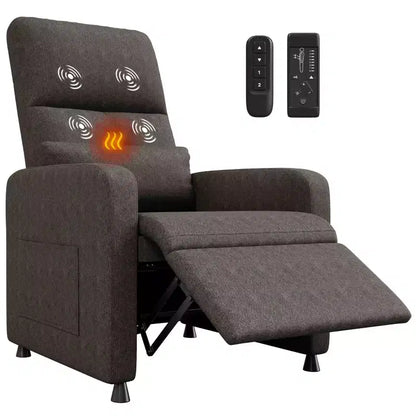 Poltrona reclinabile elettrica con massaggio e riscaldamento, schienale alto imbottito, sedile imbottito, poltrona Home Theater per soggiorno