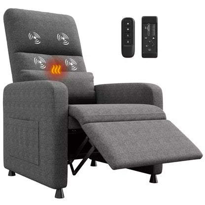 Poltrona reclinabile elettrica con massaggio e riscaldamento, schienale alto imbottito, sedile imbottito, poltrona Home Theater per soggiorno