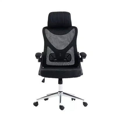 Sedia da ufficio ergonomica in rete con poggiatesta regolabile e base cromata