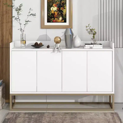 Okak Elegant Sideboard Cabinet, Bufft Cabinet with 4 Doors and 4 Shelves, Storage Cabinet for Living Room, Dining Room, Kitchen