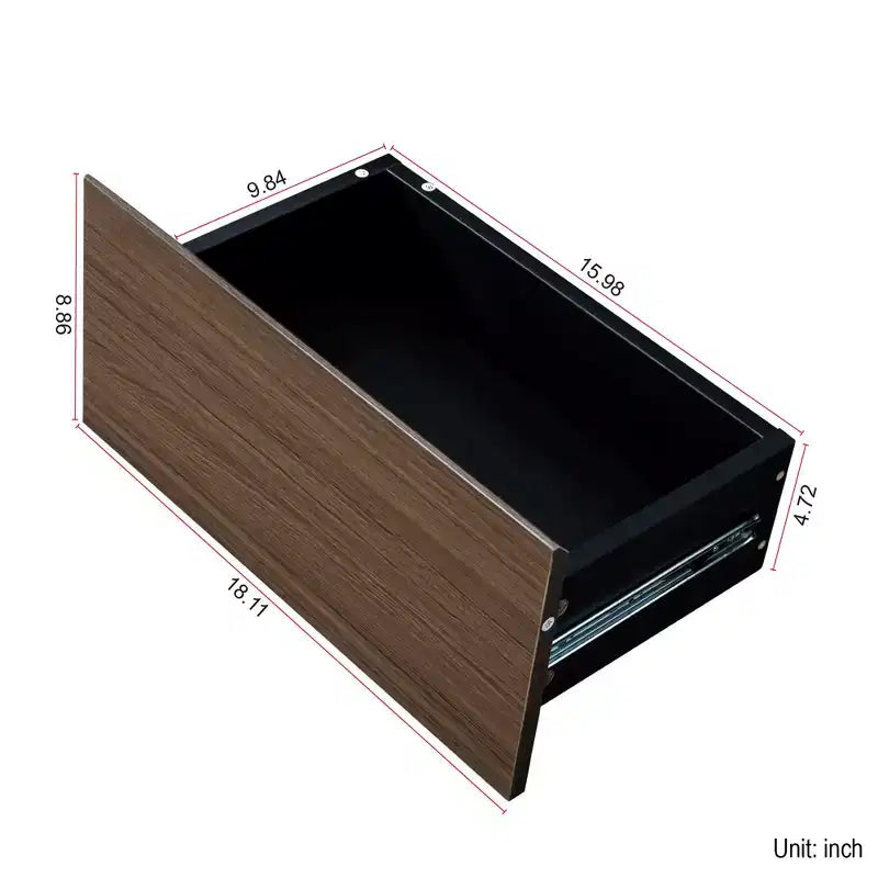 Tavolino moderno allungabile con 2 cassetti e 2 ripiani