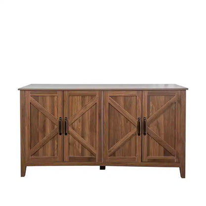 Credenza rustica a 4 ante da 150 cm con ripiani regolabili, truciolato