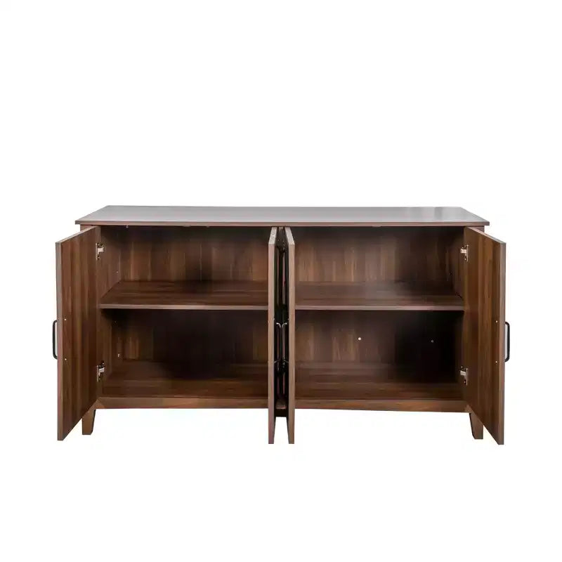 Credenza rustica a 4 ante da 150 cm con ripiani regolabili, truciolato