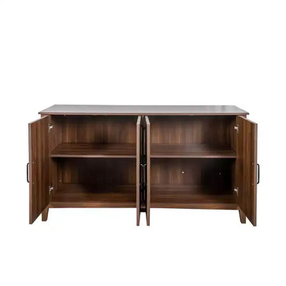 Credenza rustica a 4 ante da 150 cm con ripiani regolabili, truciolato