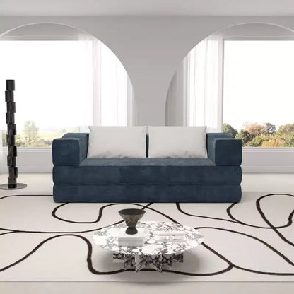 Divano letto convertibile a 3 posti da 80", rivestimento in ciniglia, telaio in poliestere