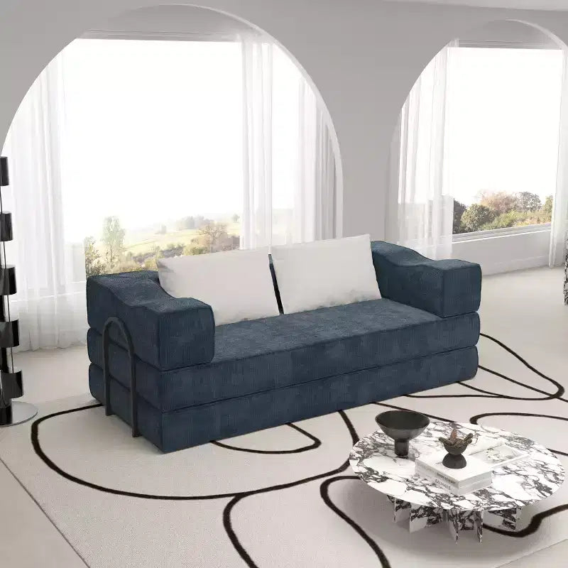 Divano letto convertibile a 3 posti da 80", rivestimento in ciniglia, telaio in poliestere