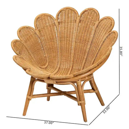 Sedia a forma di fiore Blossom Bohemian Honey Rattan